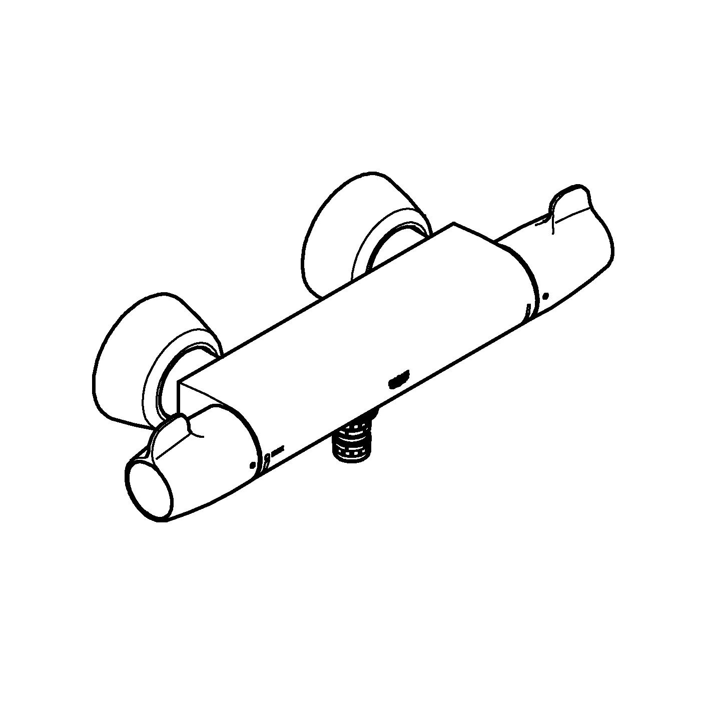 Thermostat-Waschtischbatterie Grohtherm Special 34666, Wandmontage, ohne Auslauf, Abgang unten für Auslauf 13 378 oder 13 380, chrom