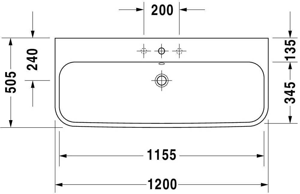 Wandwaschtisch „Happy D.2“, mit Überlauf, Hahnlochposition mittig Wandwaschtisch „Happy D.2“, mit Überlauf, Hahnlochposition mittig