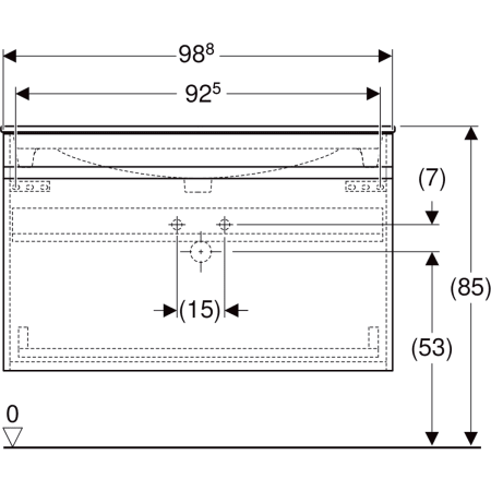 Geberit Waschtischunterschrank „Renova Plan“ Nussbaum hickory hell / Folie strukturiert Geberit Waschtischunterschrank „Renova Plan“ Nussbaum hickory hell / Folie strukturiert