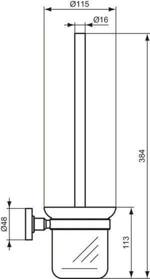 Ideal Standard Toilettenbürstengarnitur „IOM“ 11,5 × 38,4 cm, Befestigung verdeckt Ideal Standard Toilettenbürstengarnitur „IOM“ 11,5 × 38,4 cm, Befestigung verdeckt