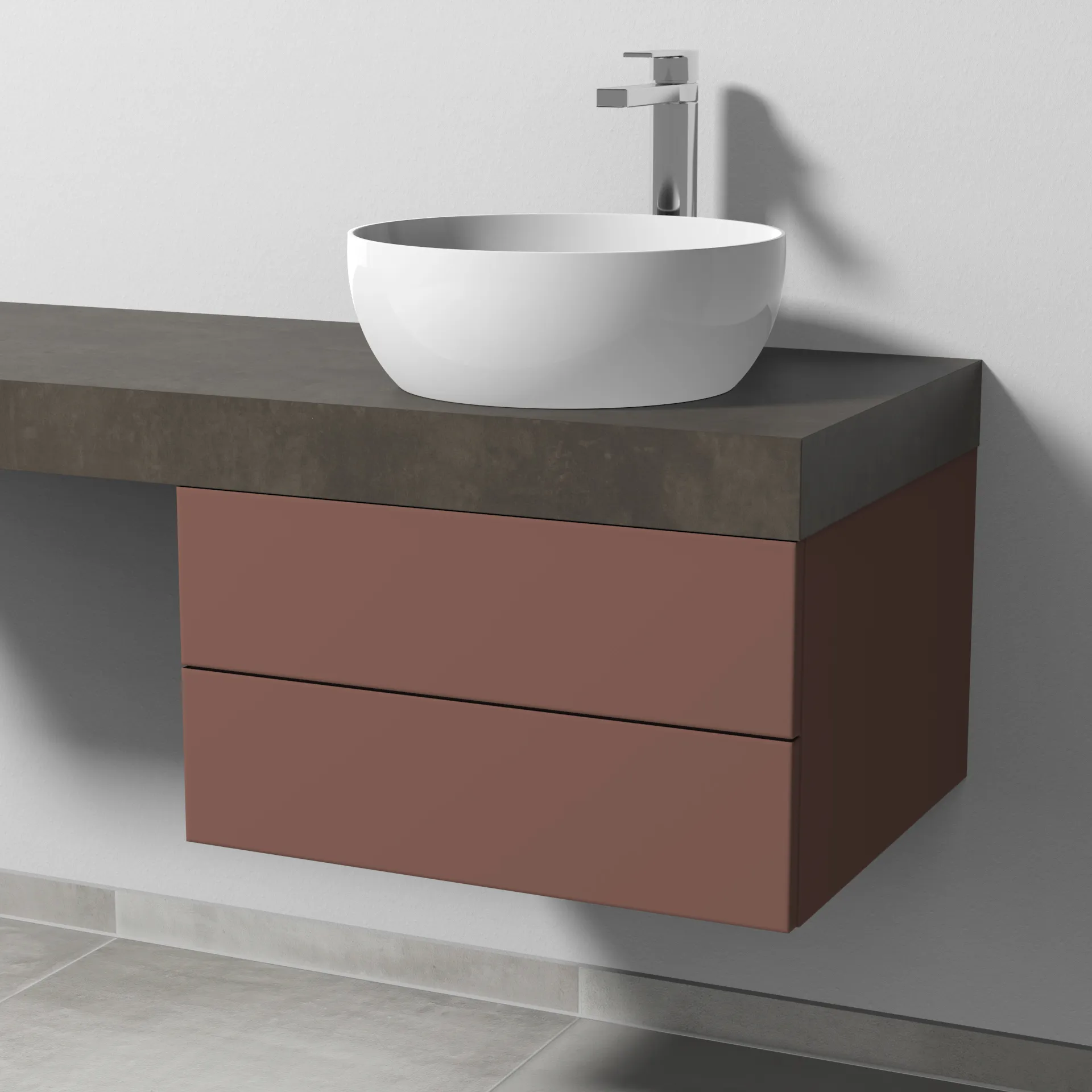 Sanipa Waschtischunterschrank „2morrow“ 600 × 340 × 520 mm in Wine-Red