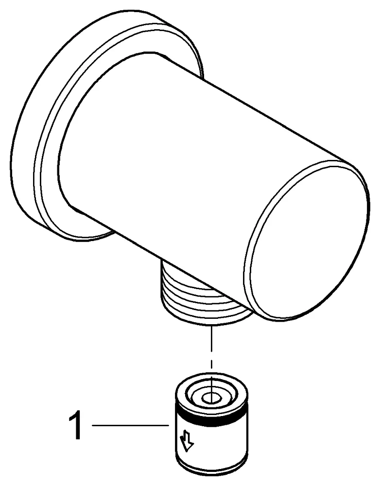 Grohe Rainshower Wandanschlussbogen 22118, runde Rosette, phantom black Grohe Rainshower Wandanschlussbogen 22118, runde Rosette, phantom black