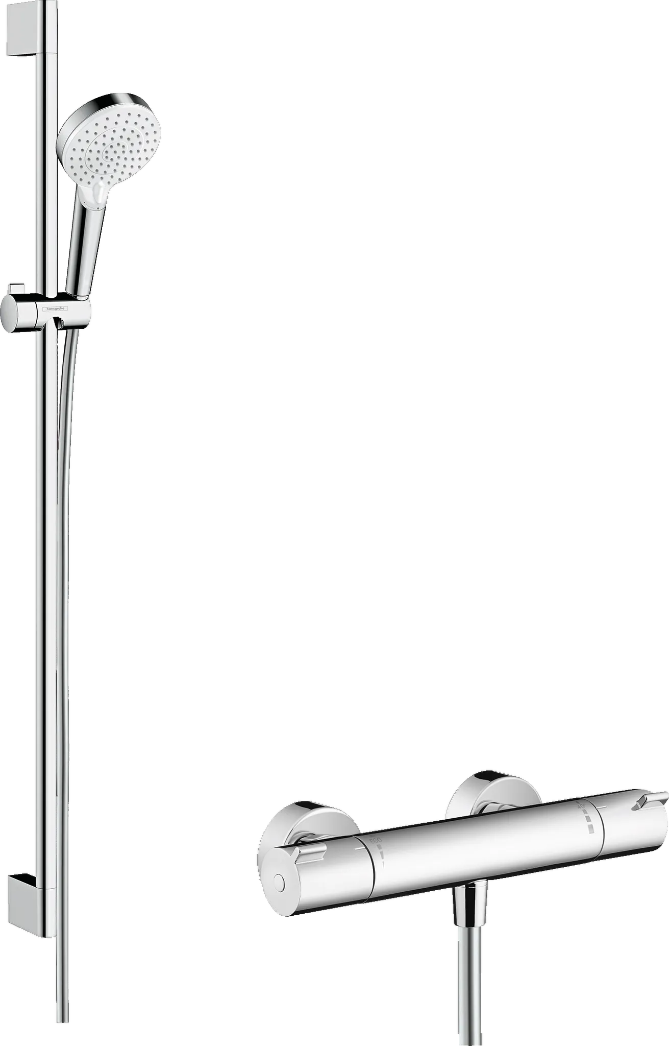 Brausenkombi Crometta Vario/ Ecostat 1001 CL/Unica 900mm weiss/chrom Brausenkombi Crometta Vario/ Ecostat 1001 CL/Unica 900mm weiss/chrom