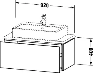 Duravit Waschtischunterschrank wandhängend „L-Cube“ 92 × 40 × 47,7 cm Duravit Waschtischunterschrank wandhängend „L-Cube“ 92 × 40 × 47,7 cm