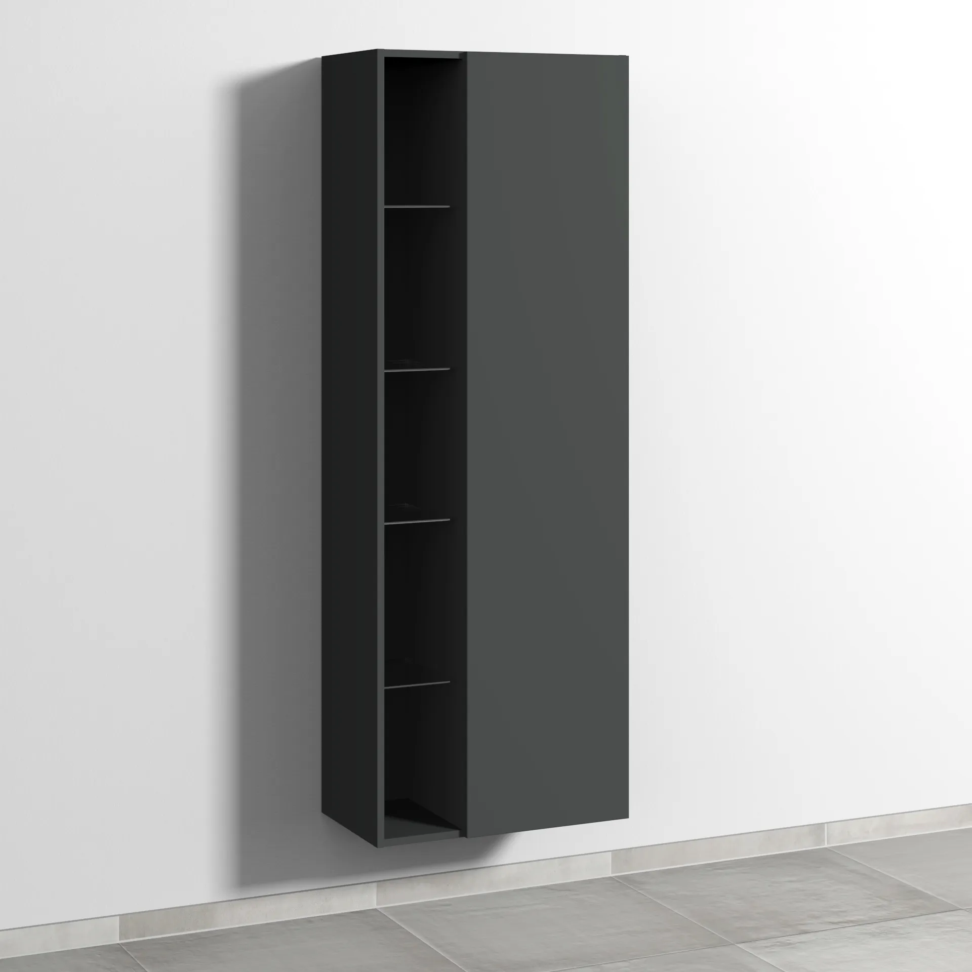 Sanipa Stauraumschrank „3way“ 600 × 1700 × 345 mm Anschlag rechts, in Graphit (matt), Anschlag rechts