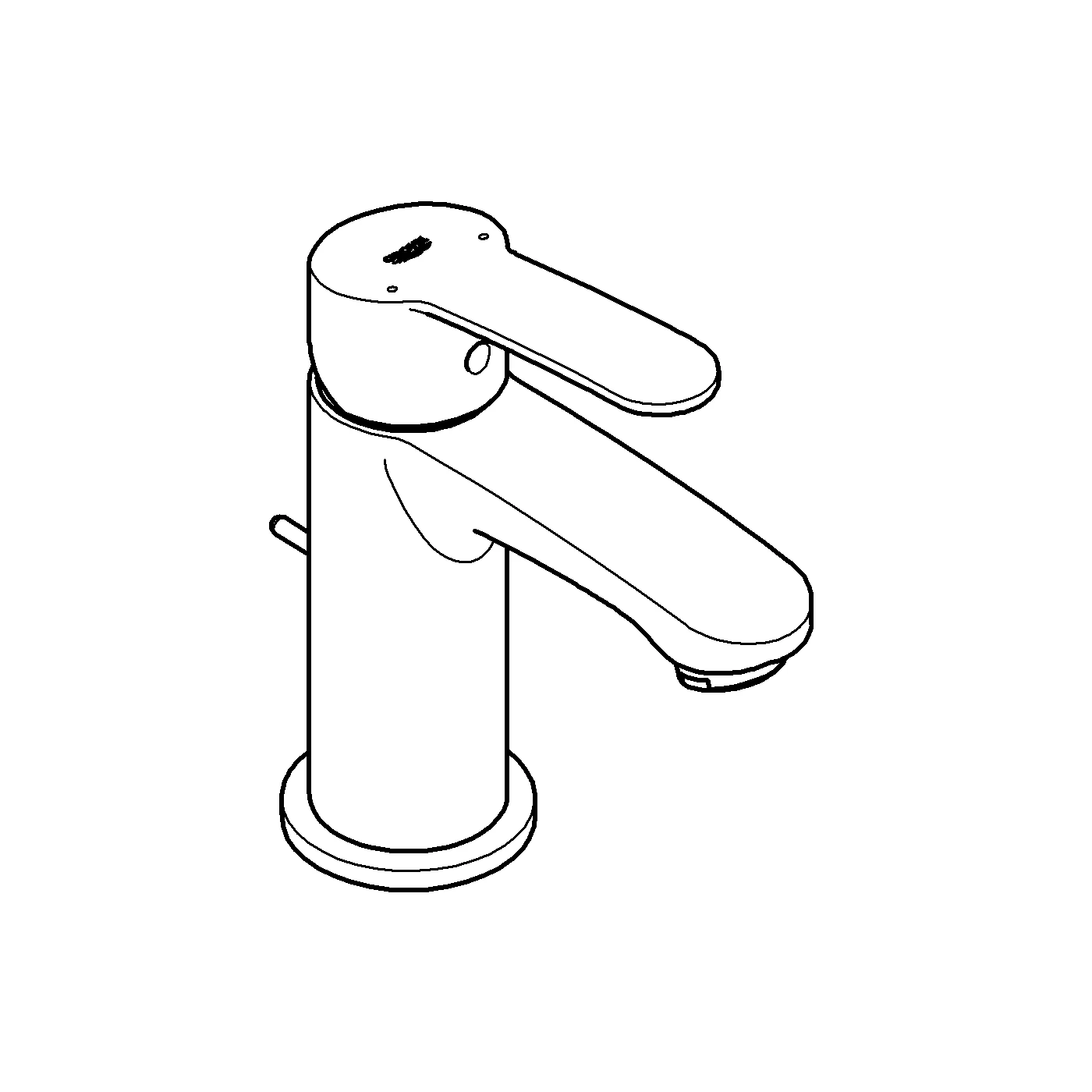 Einhand-Waschtischbatterie Eurostyle Cosmopolitan 23037_2, S-Size, Einlochmontage, Zugstangen-Ablaufgarnitur 1 1/4'', chrom