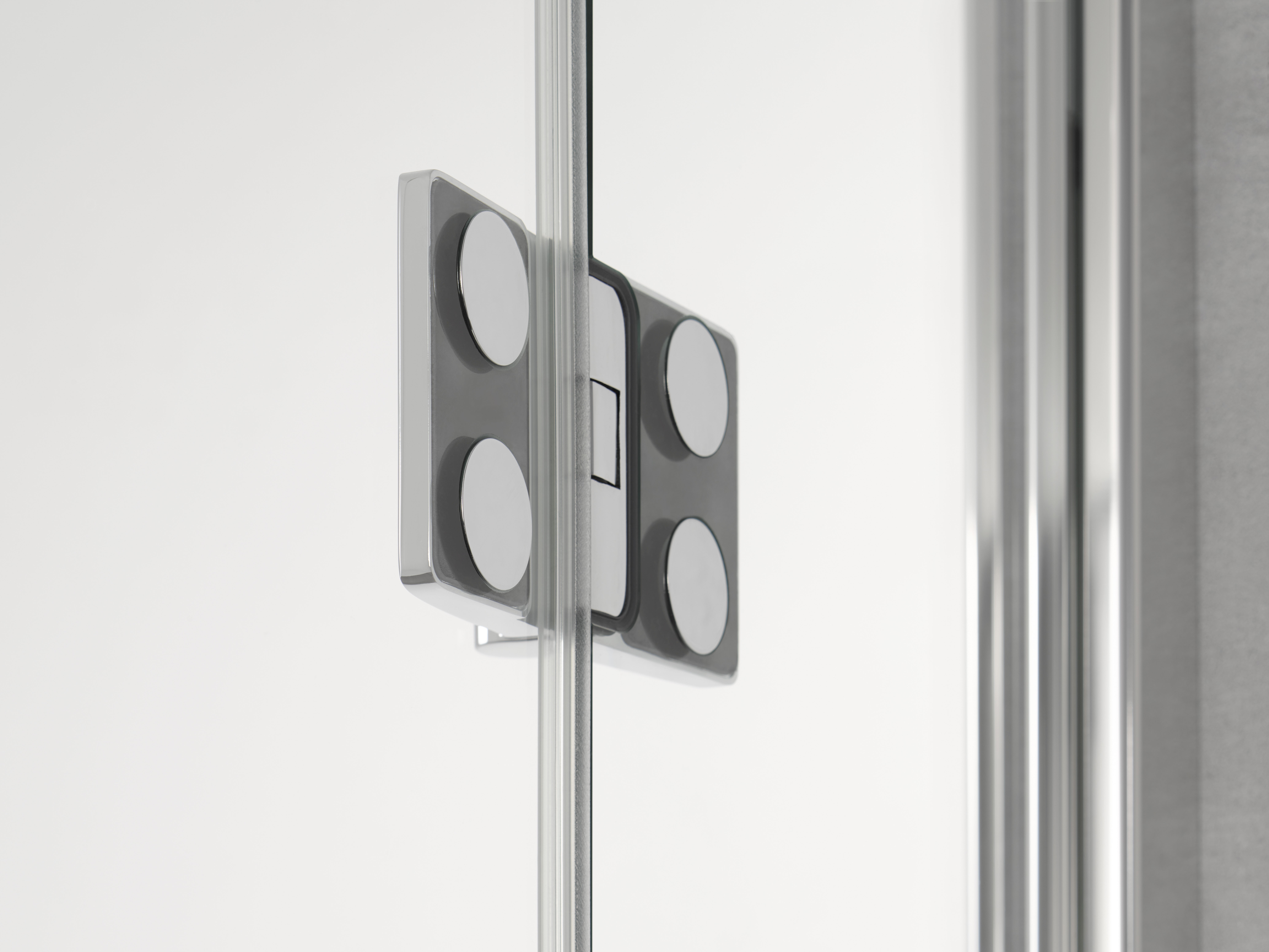 HSK rahmenlos Raumnische pendelbar 3-teilig links „Aperto Pur“ für Nische Glas Klar hell, Scharniere Chromoptik (Alu Hochglanz poliert), Sondergröße HSK rahmenlos Raumnische pendelbar 3-teilig links „Aperto Pur“ für Nische Glas Klar hell, Scharniere Chromoptik (Alu Hochglanz poliert), Sondergröße