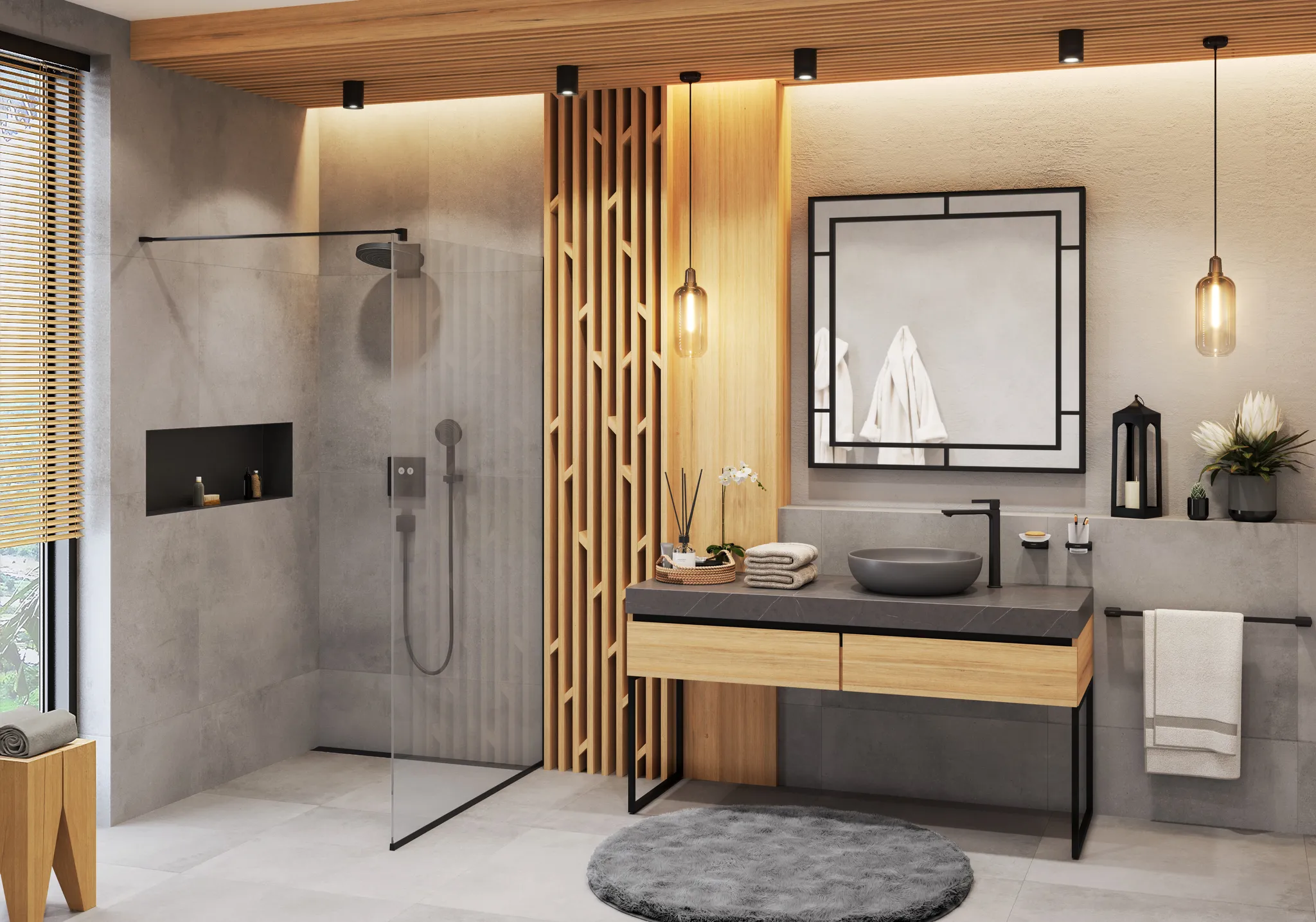 Showerpipe Pulsify 260 2jet EcoSmart mit Brausethermostat Aufputz chrom Showerpipe Pulsify 260 2jet EcoSmart mit Brausethermostat Aufputz chrom