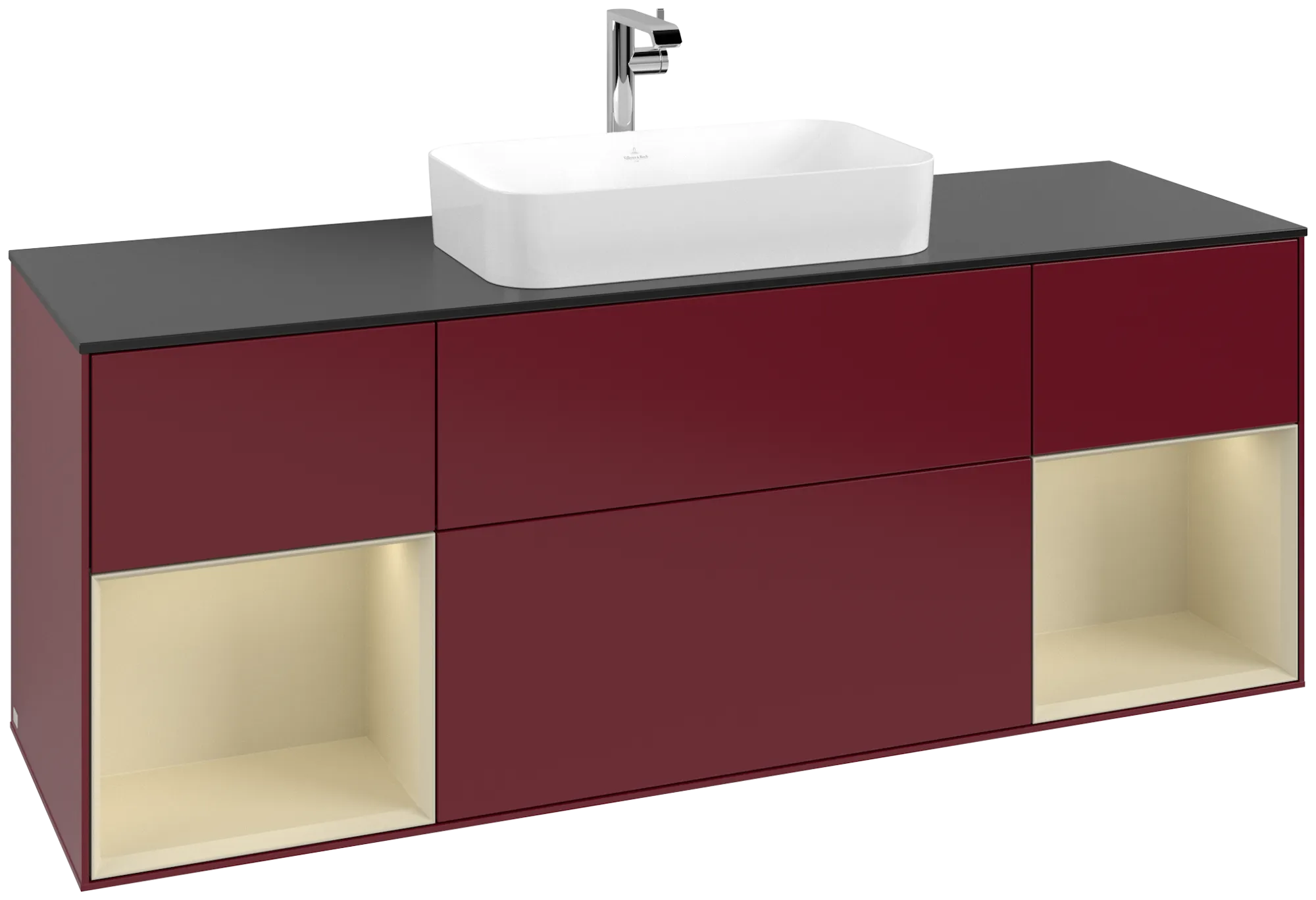 Villeroy & Boch Waschbeckenunterschrank Finion G33, 1600 x 603 x 501 mm, mit Beleuchtung, 4 Auszüge