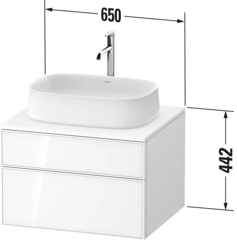 Duravit Waschtischunterschrank wandhängend „Zencha“ 65 × 44,2 × 55 cm