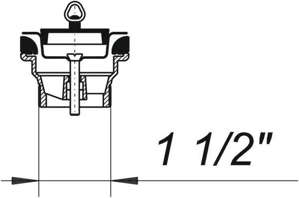 Stopfenventil 014, Kelch d: 70mm, mit Dreieckbügel, 1 1/2″