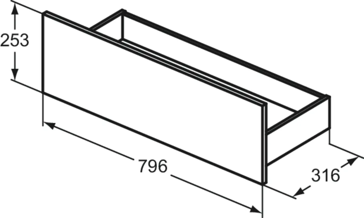 Ideal Standard Eurovit+ untere Schublade 80 cm Nussbaum geflammt