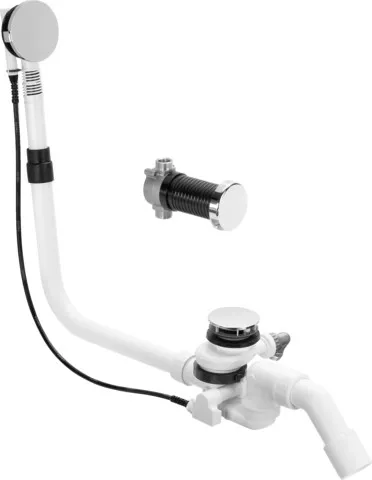 Viega Ab- und Überlaufgarnitur mit Zulauffunktion Modell 6145.5 „Multiplex Trio“ in 725 mm × DN40 / 50 Kunststoff verchromt 19 cm