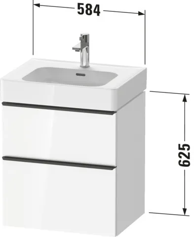 Duravit Waschtischunterschrank wandhängend „D-Neo“ 58,4 × 62,5 × 45,2 cm in Basalt Matt