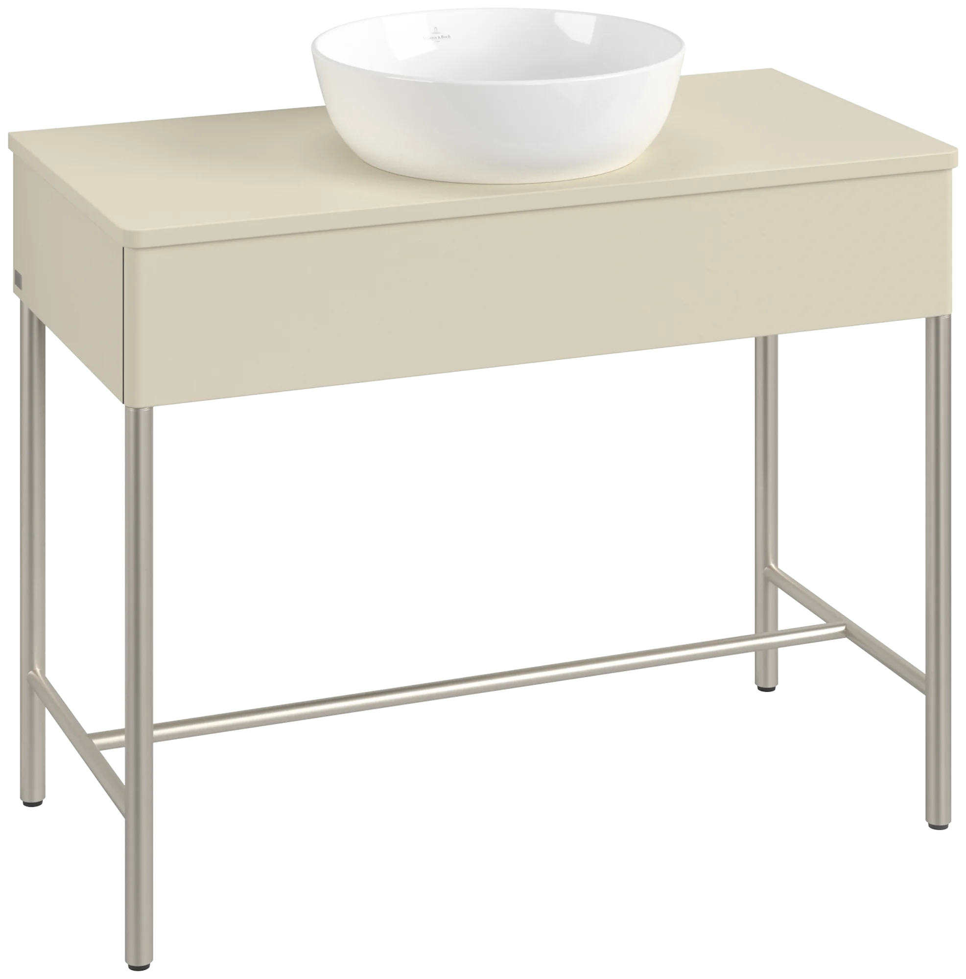 Villeroy & Boch Waschbeckenunterschrank Artis K61010, Silk Grey Matt Lacquer, 1000x782x500mm, mit Metallgestell und Push-to-open Funktion