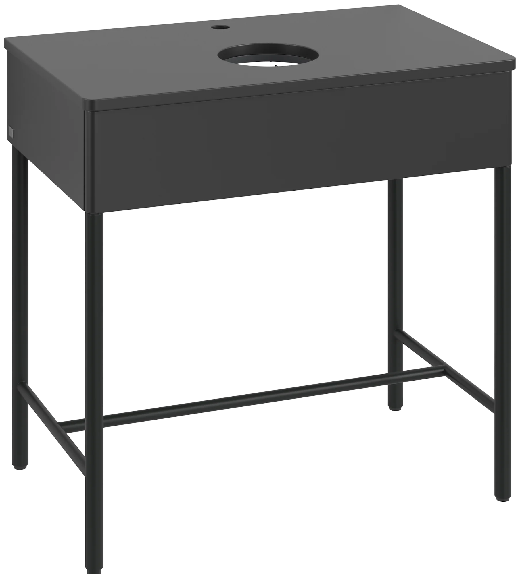 Villeroy & Boch Waschbeckenunterschrank Artis, Eckig Black Matt Lacquer, 800x782x500mm, mit Metallgestell und Push-to-open Funktion