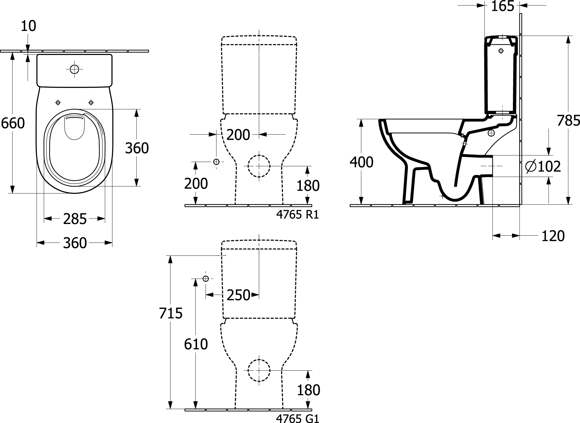 Villeroy & Boch O.novo Tiefspül-WC spülrandlos, rund, weiß Alpin, 360 x 650 mm, Höhe 425 mm, bodenstehend Villeroy & Boch O.novo Tiefspül-WC spülrandlos, rund, weiß Alpin, 360 x 650 mm, Höhe 425 mm, bodenstehend