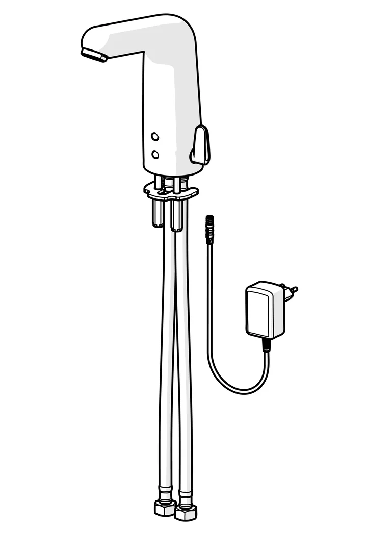 Hansa Waschtischarmatur, elektronisch „Medipro XL“ Ausladung 136 mm in Chrom