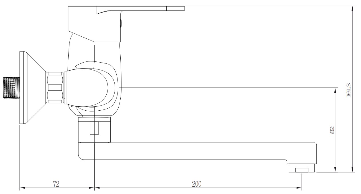 Wandspültisch-Einhandbatterie AqvaBasic III - S-Anschlüsse mit Rosetten - schwenkbarer Auslauf 200 mm - Kartusche mit keramischen Dichtscheiben - Heißwassersperre - Wassermengendurchflussregulierung - chrom