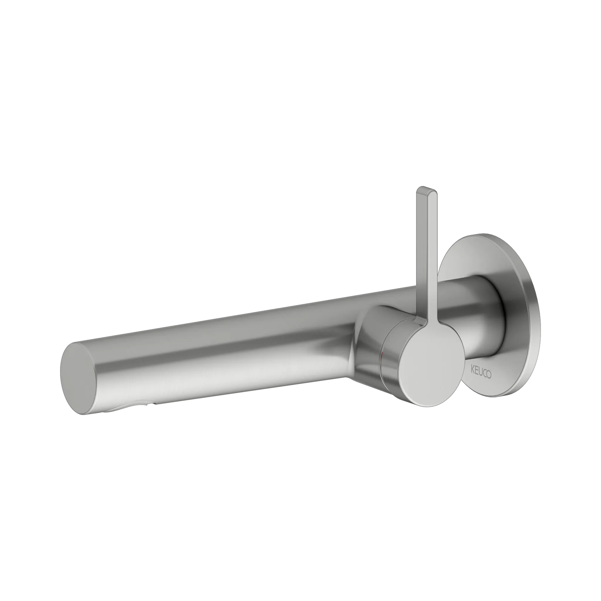 KEUCO EDITION 400 Einhebel-Waschtischmischer Unterputz 1 Loch für Wandmontage Ausladung 197 mm Edelstahl-finish