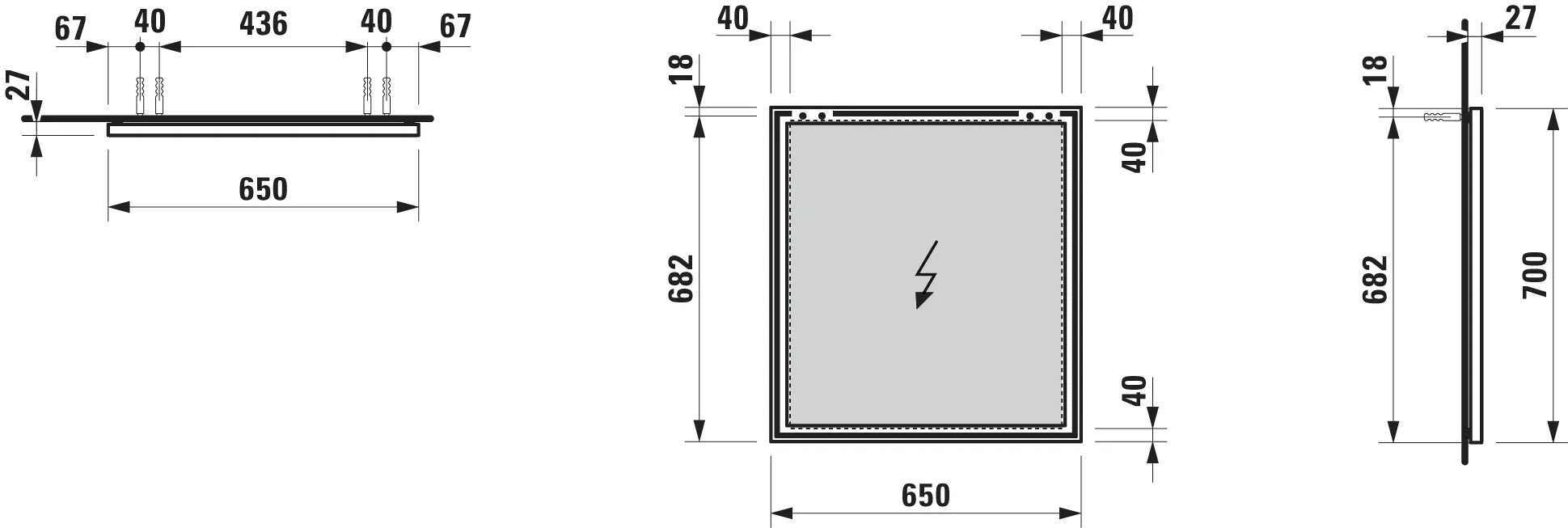 Laufen Spiegel „FRAME 25“ in Aluminium, glanzeloxiert