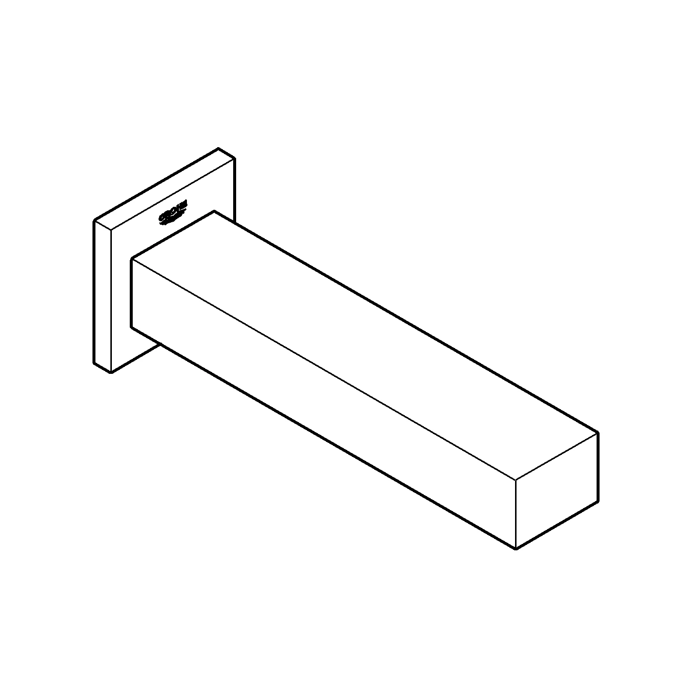 Wanneneinlauf Eurocube 13303, Wandmontage, Ausladung 170 mm, chrom