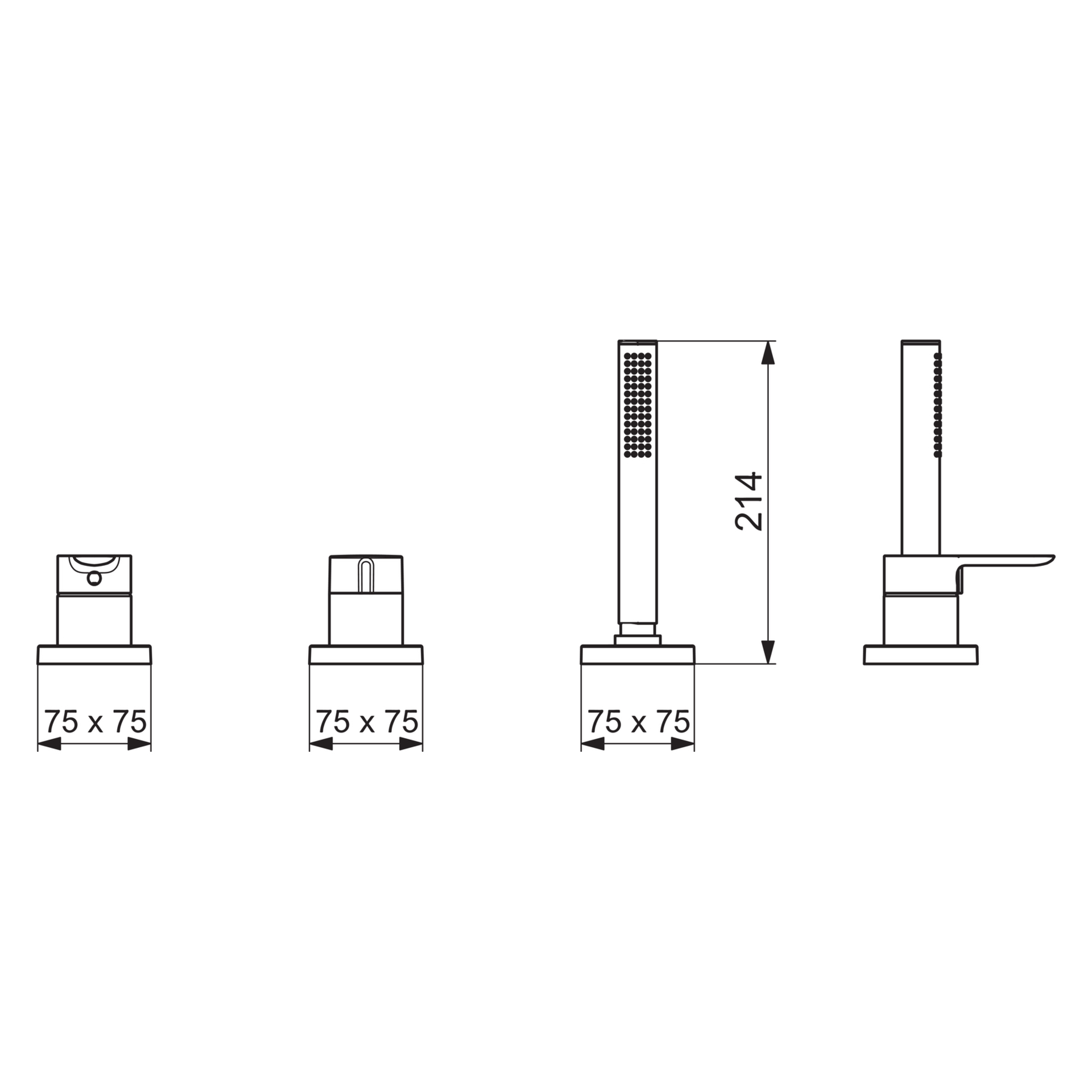 Einhebelmischer Fertigmontageset für Wanne/Brause LIGNA 0643 1-strahlig 75x75 mm Chrom Einhebelmischer Fertigmontageset für Wanne/Brause LIGNA 0643 1-strahlig 75x75 mm Chrom