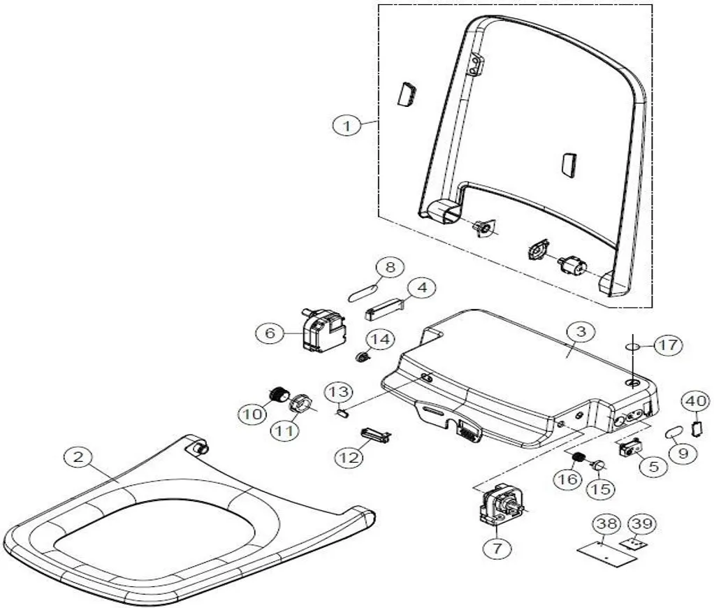 VitrA Ersatzteil Keramik V-Care Prime Sitzeinheit Weiß Hochglanz