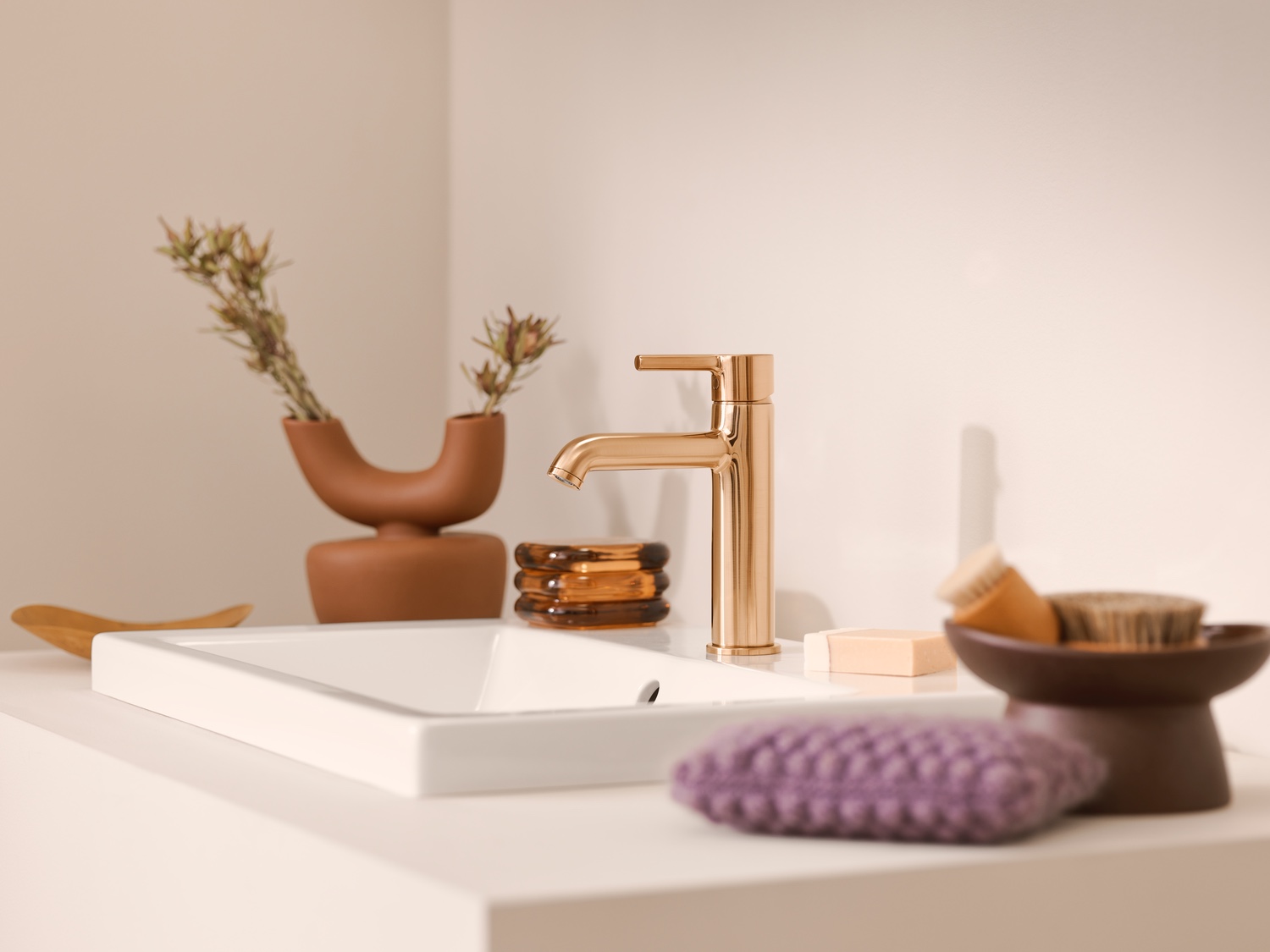 Einhand-Waschtischarmatur „Vantis Style“ Ausladung 133 mm in Brushed bronze Einhand-Waschtischarmatur „Vantis Style“ Ausladung 133 mm in Brushed bronze