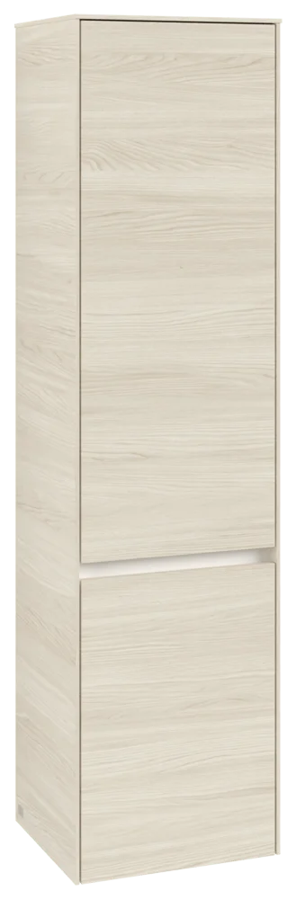 Villeroy & Boch Hochschrank Collaro C03300, Eckig White Oak, 404 x 1538 x 349 mm, 2 Türen, SoftClosing, 1 fixer Fachboden, 3 Glasfachböden