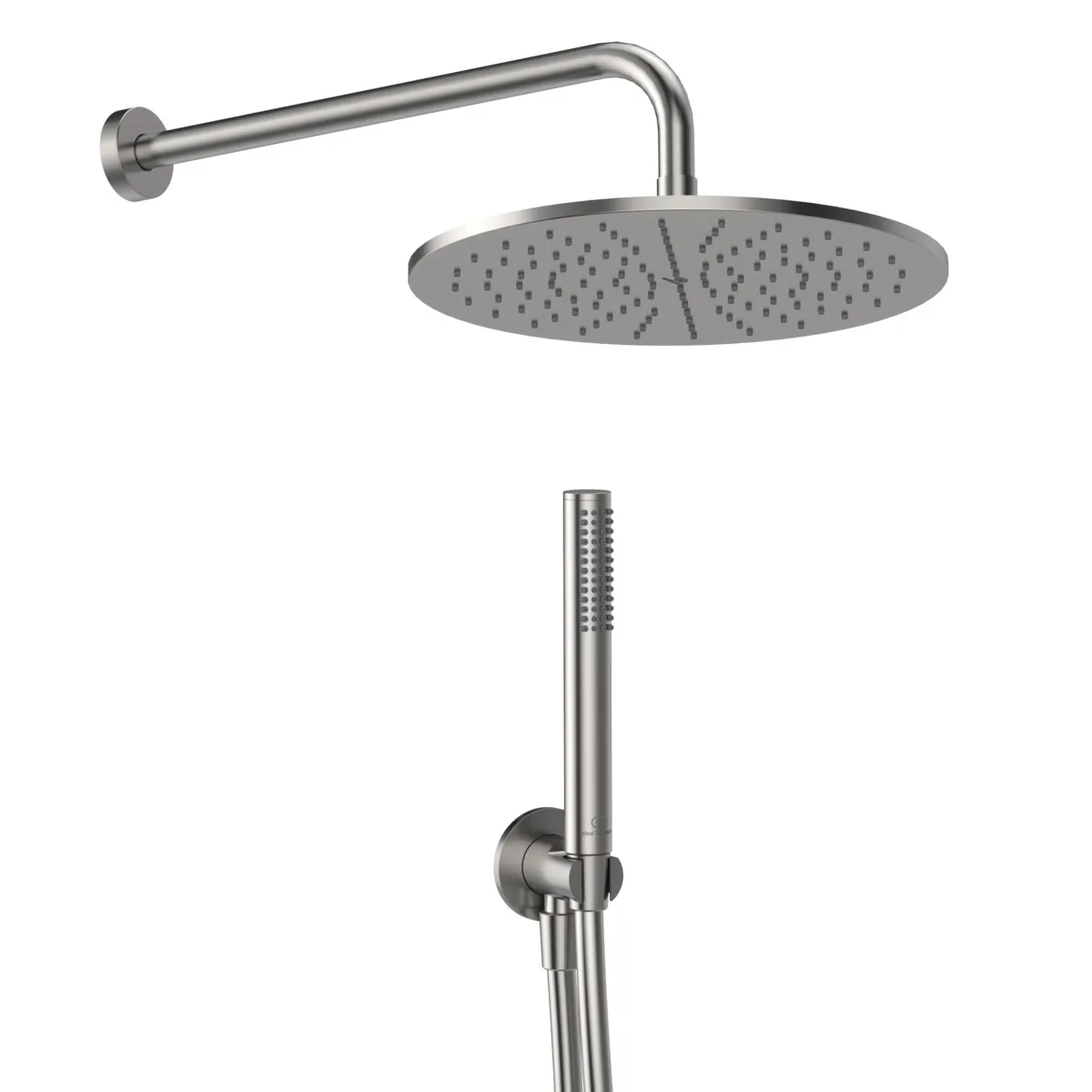 Ideal Standard Armaturen-Paket Idealrain Silver Storm, Wandanschluss, Kopfbrause, Stabhandbrause, Wandanschlussbogen Unterputz Ideal Standard Armaturen-Paket Idealrain Silver Storm, Wandanschluss, Kopfbrause, Stabhandbrause, Wandanschlussbogen Unterputz