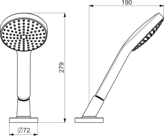 HA Handbrause HANSAACTIVEJET 5324 1-strahlig 72 mm Ausladung 189 mm DN 15 Chrom