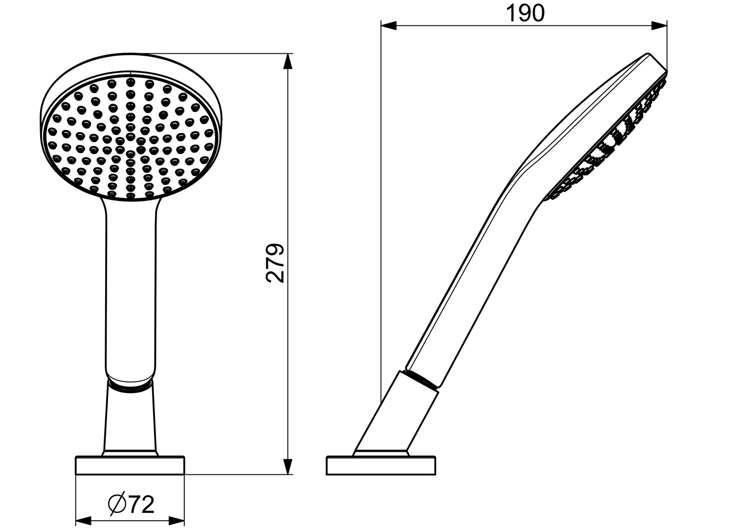 HansaACTIVEJET Handbrause Set Wannenrandsysteme HansaACTIVEJET 5324 1-strahlig 72 mm Ausladung 189 mm DN 15 Chrom HansaACTIVEJET Handbrause Set Wannenrandsysteme HansaACTIVEJET 5324 1-strahlig 72 mm Ausladung 189 mm DN 15 Chrom