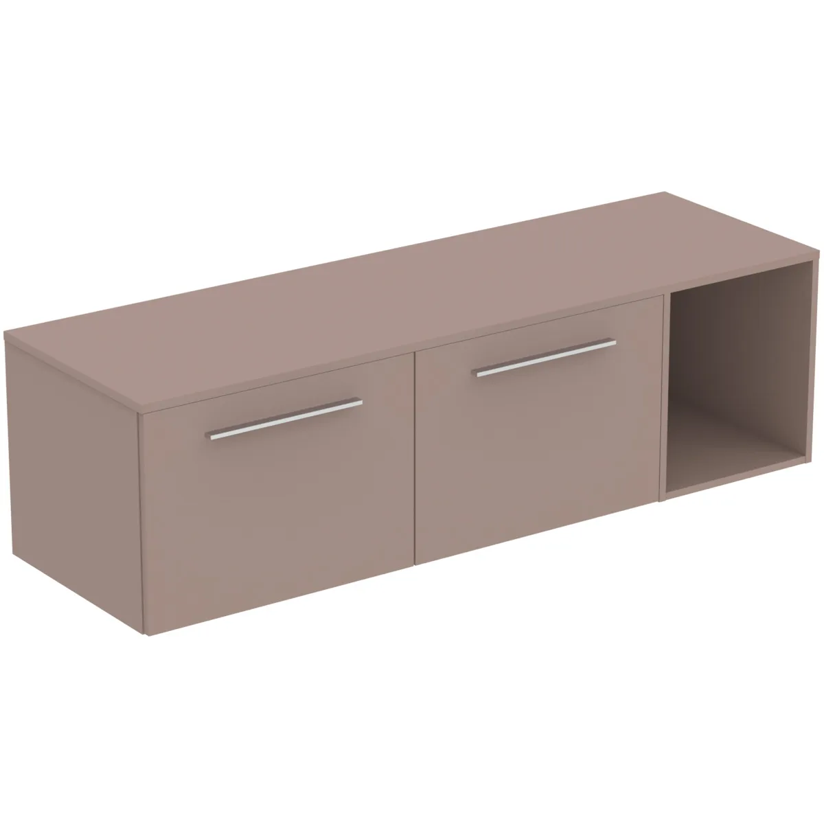 Ideal Standard Möbel-Set 160cm i.life B 2 Auszüge 1 offenes Fach Griff Chrom Greige matt