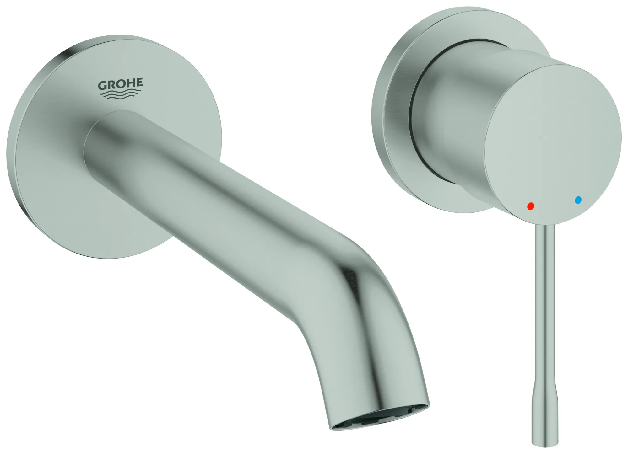 Grohe Essence 2-Loch-Waschtischbatterie Wandmontage, supersteel Grohe Essence 2-Loch-Waschtischbatterie Wandmontage, supersteel