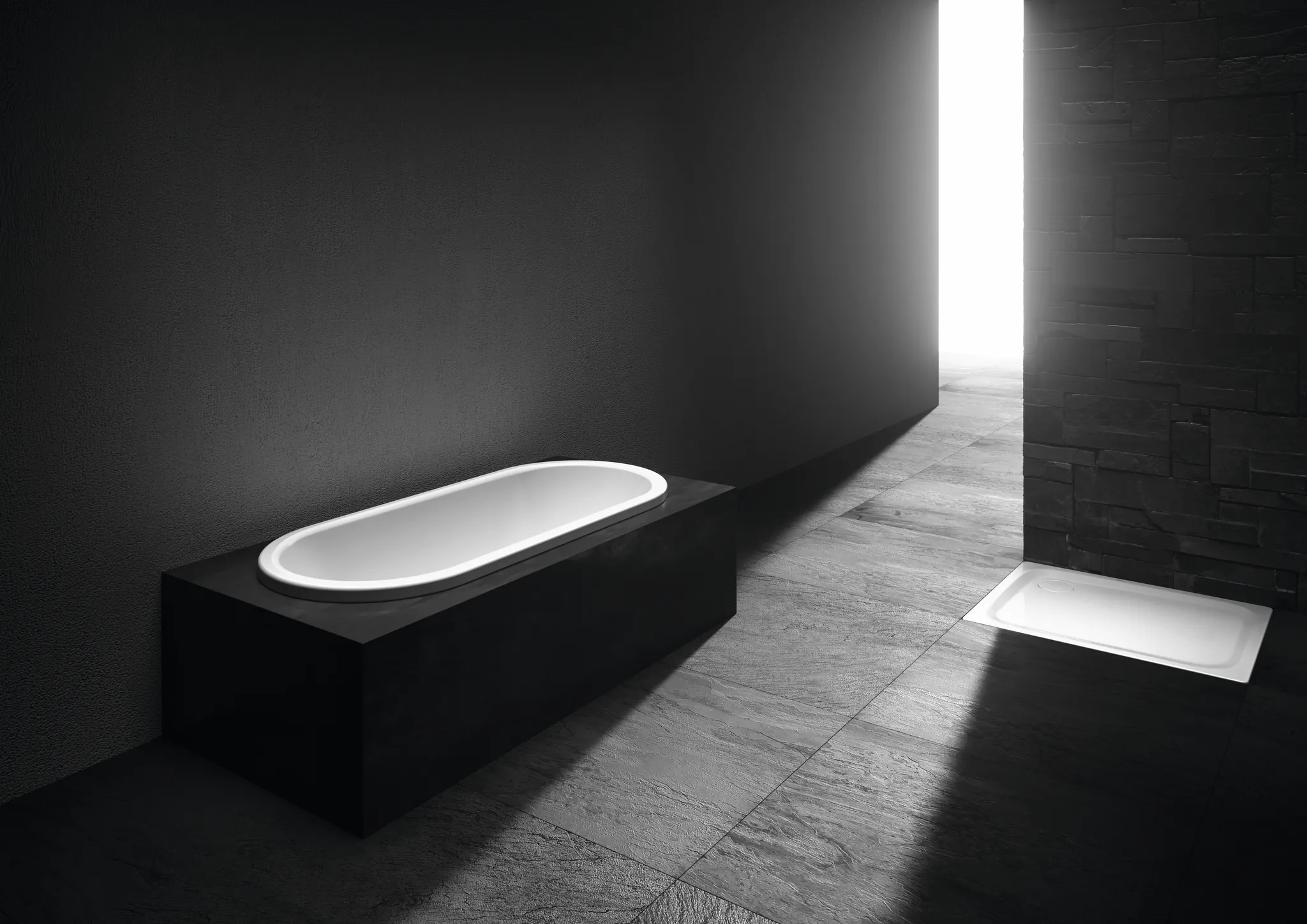 Kaldewei Badewanne „Centro Duo Oval“ oval 170 × 75 cm, ohne Wannenträger, mit Grifflochbohrungen in schwarz Kaldewei Badewanne „Centro Duo Oval“ oval 170 × 75 cm, ohne Wannenträger, mit Grifflochbohrungen in schwarz