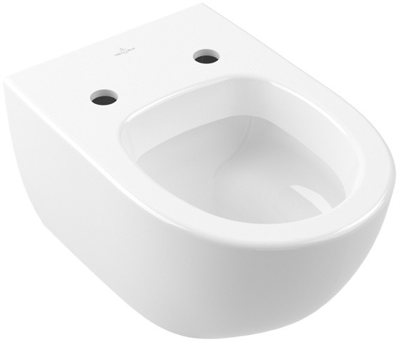 set Wand-Tiefspül-WC „Subway 2.0“ 37,5 × 36 × 56,5 cm, mit CeramicPlus, mit Spülrand, Abgang waagerecht und Villeroy & Boch WC-Sitz „Subway 2.0“ inkl. Deckel 35,9 × 45,9 × 6 cm ,, Quick Release, Soft Closing