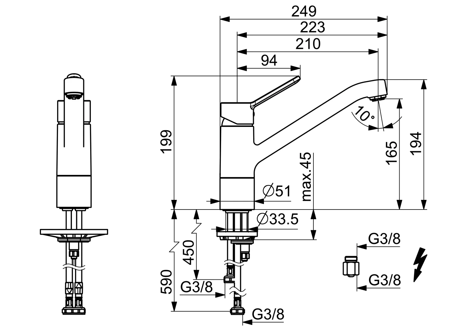 HansaPRIMO Küchenarmatur Einhebelmischer Niederdruck Chrom HansaPRIMO Küchenarmatur Einhebelmischer Niederdruck Chrom