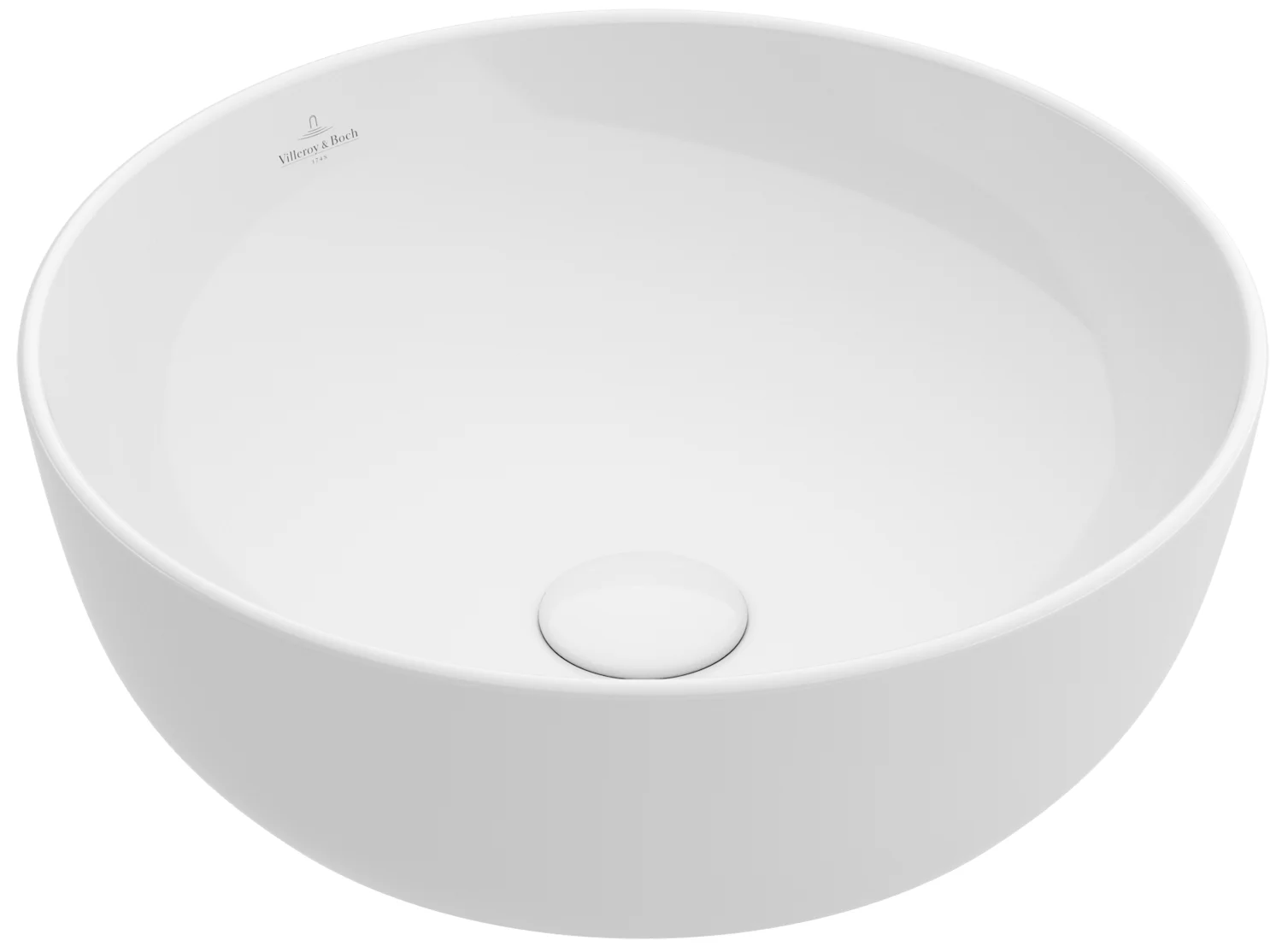 Villeroy & Boch Artis Aufsatzwaschbecken TitanCeram 430x430mm rund ohne Überlauf Weiß Alpin
