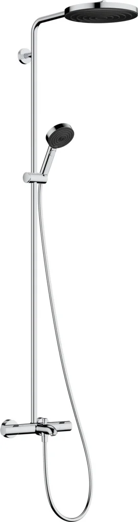 Hansgrohe Pulsify S Puro Showerpipe EcoSmart Aufputz chrom, 1jet Kopfbrause, 3 Verbraucher, DN15, 460 mm Brausearmlänge