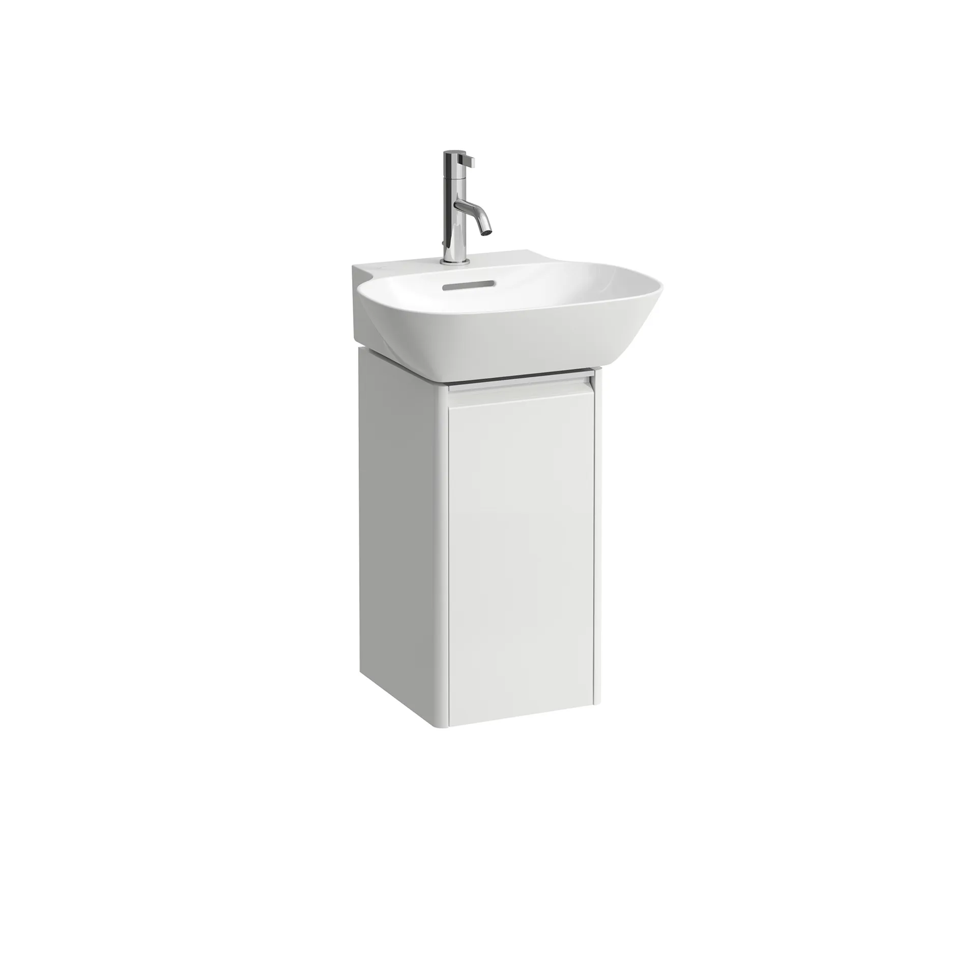 Waschtischunterbau BASE für INO 296x277x515 1 Tür Scharnier links mit Griff aluminium eloxiert für Waschtisch H815301 weiß matt Waschtischunterbau BASE für INO 296x277x515 1 Tür Scharnier links mit Griff aluminium eloxiert für Waschtisch H815301 weiß matt