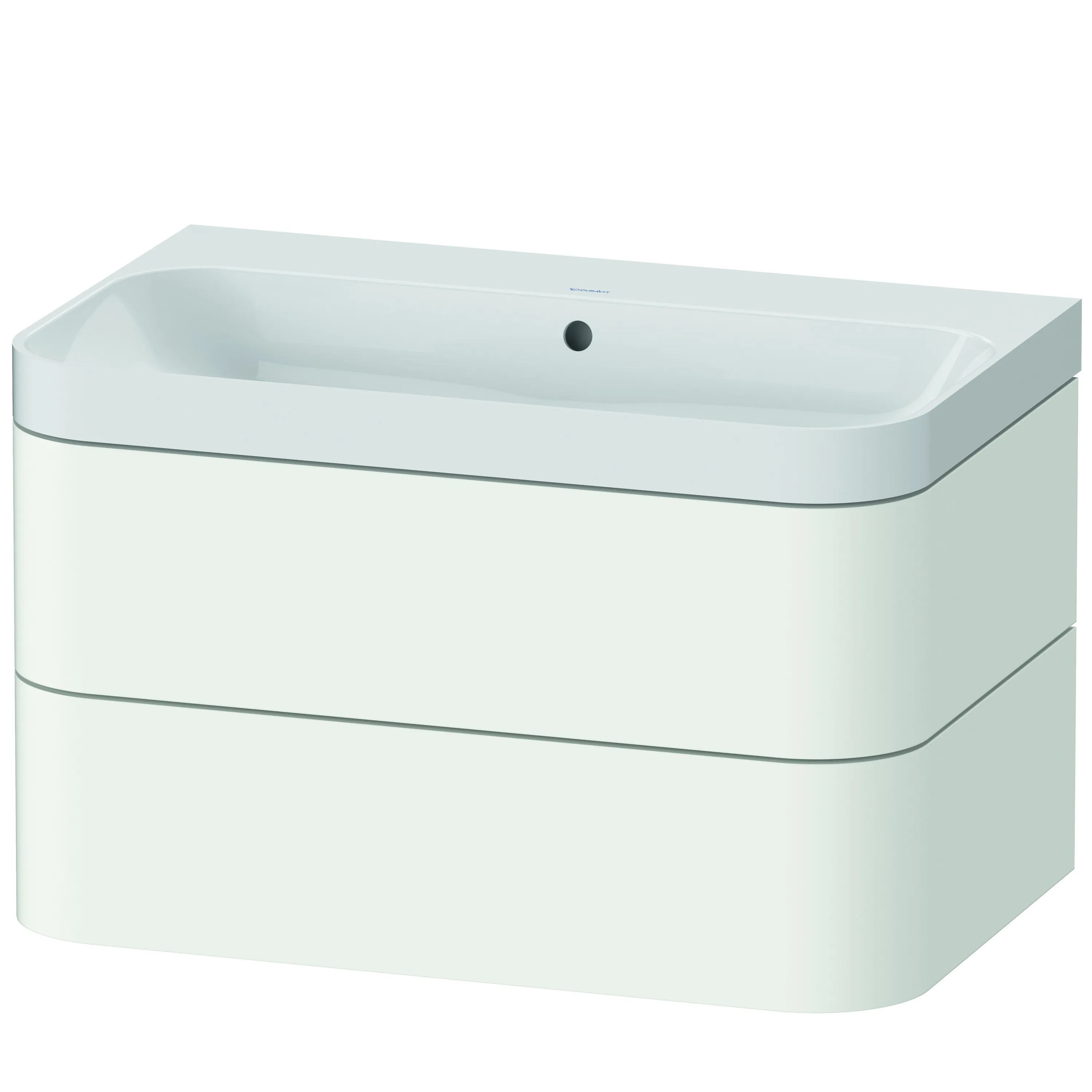 Duravit Waschtischunterschrank c-shaped Set wandhängend „Happy D.2 Plus“ 77,5 × 48 × 49 cm Weiß Seidenmatt