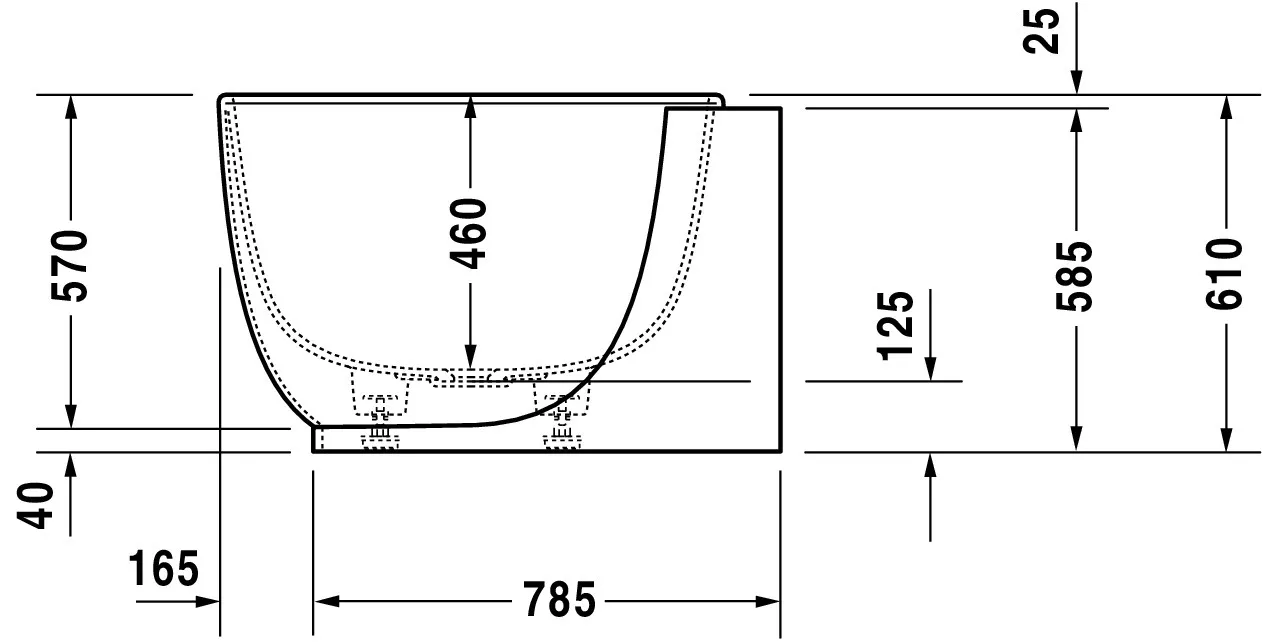 Duravit Badewanne „Luv“ vorwand oval 180 × 95 cm, mittig