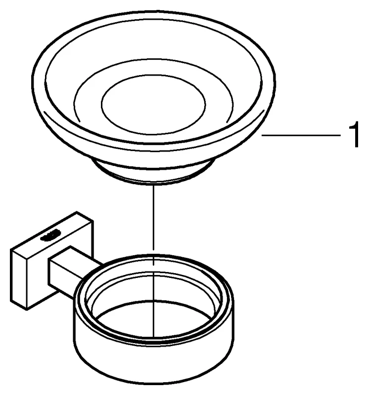 Seifenschale Essentials Cube 40754_1, mit Halter Seifenschale Essentials Cube 40754_1, mit Halter