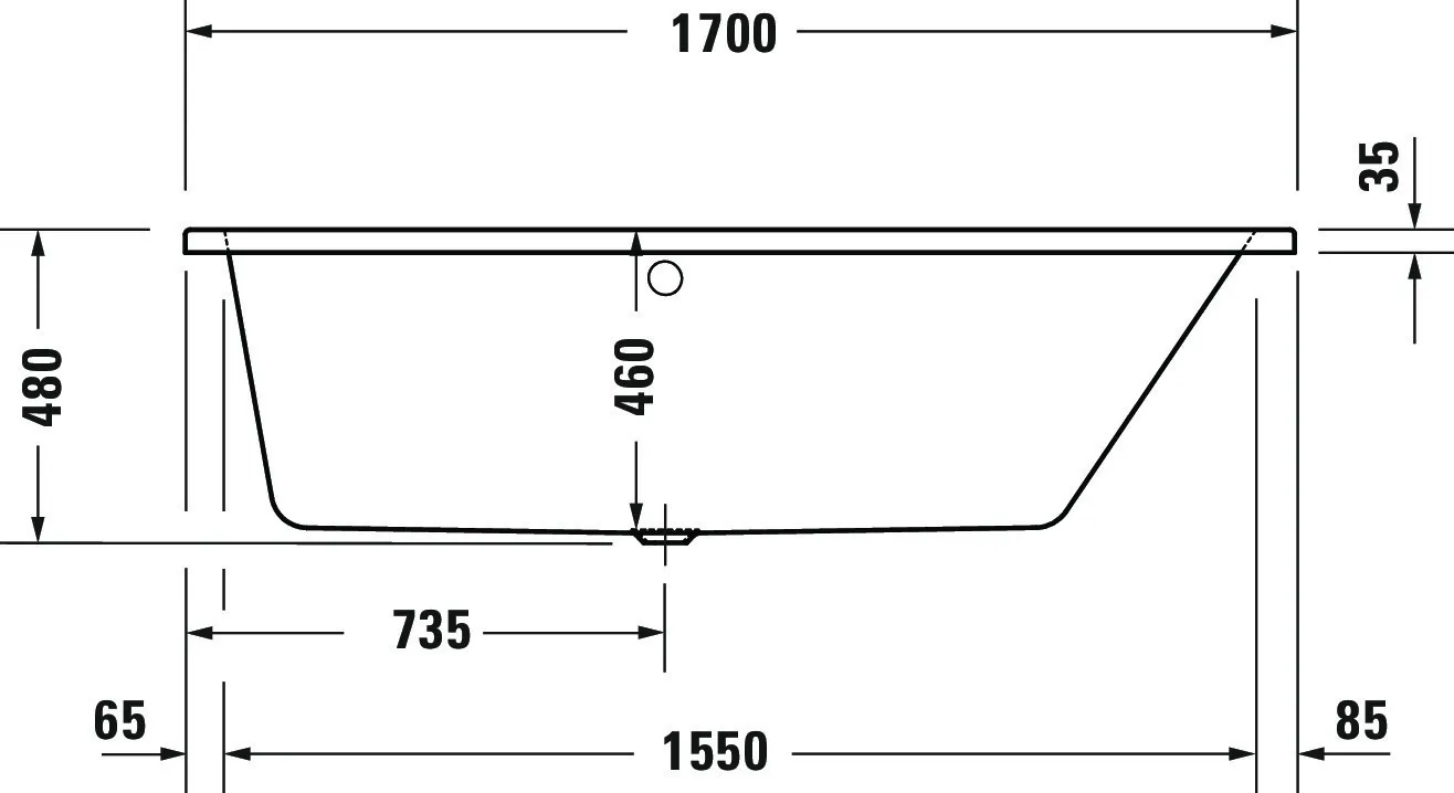 Duravit Whirlwanne „No.1“ trapez 1700 × 1000 mm, rechts mit Jet Project, in Weiß Duravit Whirlwanne „No.1“ trapez 1700 × 1000 mm, rechts mit Jet Project, in Weiß