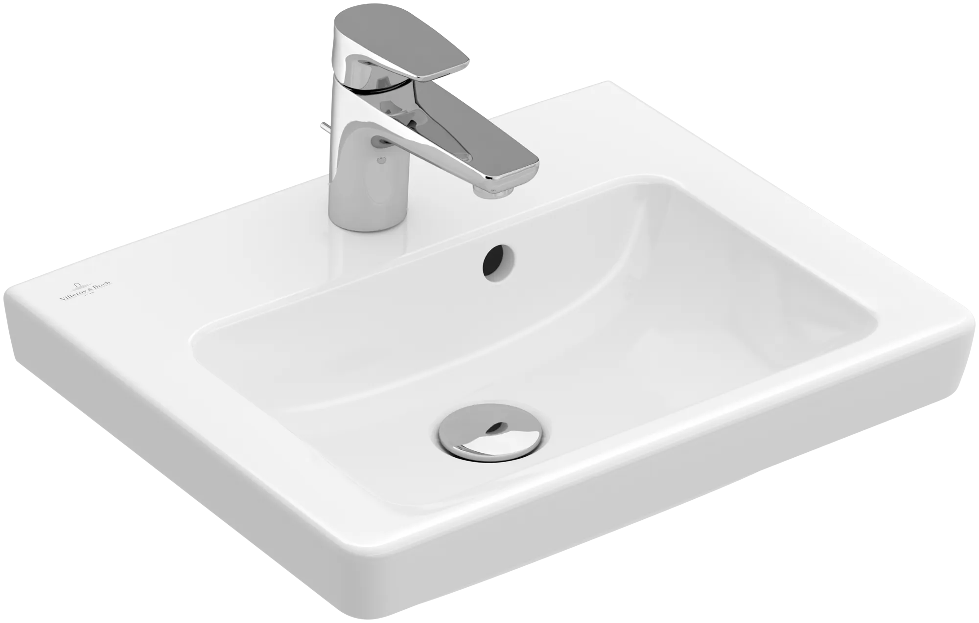 Villeroy & Boch Handwaschbecken für Montage mit Möbel „Subway 2.0“ 450 × 370 × 155 mm, mit Hahnlochbohrung, Hahnlochposition mittig, mit Hahnlochbank in Weiß Alpin Größe: 45 × 37 cm / Oberflächenveredelung: ohne Oberflächenveredelung Villeroy & Boch Handwaschbecken für Montage mit Möbel „Subway 2.0“ 450 × 370 × 155 mm, mit Hahnlochbohrung, Hahnlochposition mittig, mit Hahnlochbank in Weiß Alpin Größe: 45 × 37 cm / Oberflächenveredelung: ohne Oberflächenveredelung