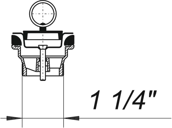 Stopfenventil 014, Kelch d: 60mm, mit Dreieckbügel, 1 1/4″