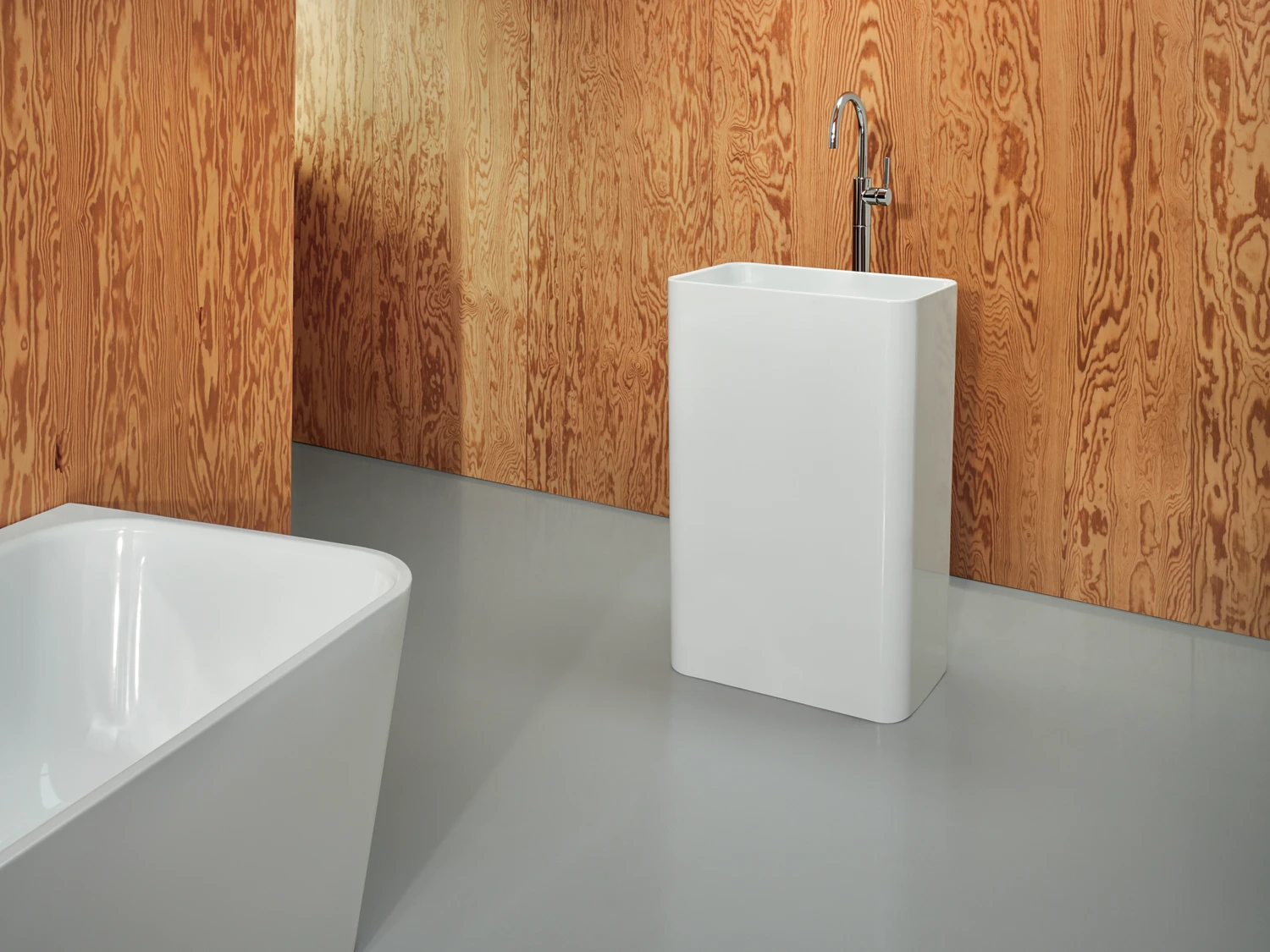 Freistehender Waschtisch „BetteArt Monolith“ 60 × 40 × 90 cm in Beige Freistehender Waschtisch „BetteArt Monolith“ 60 × 40 × 90 cm in Beige