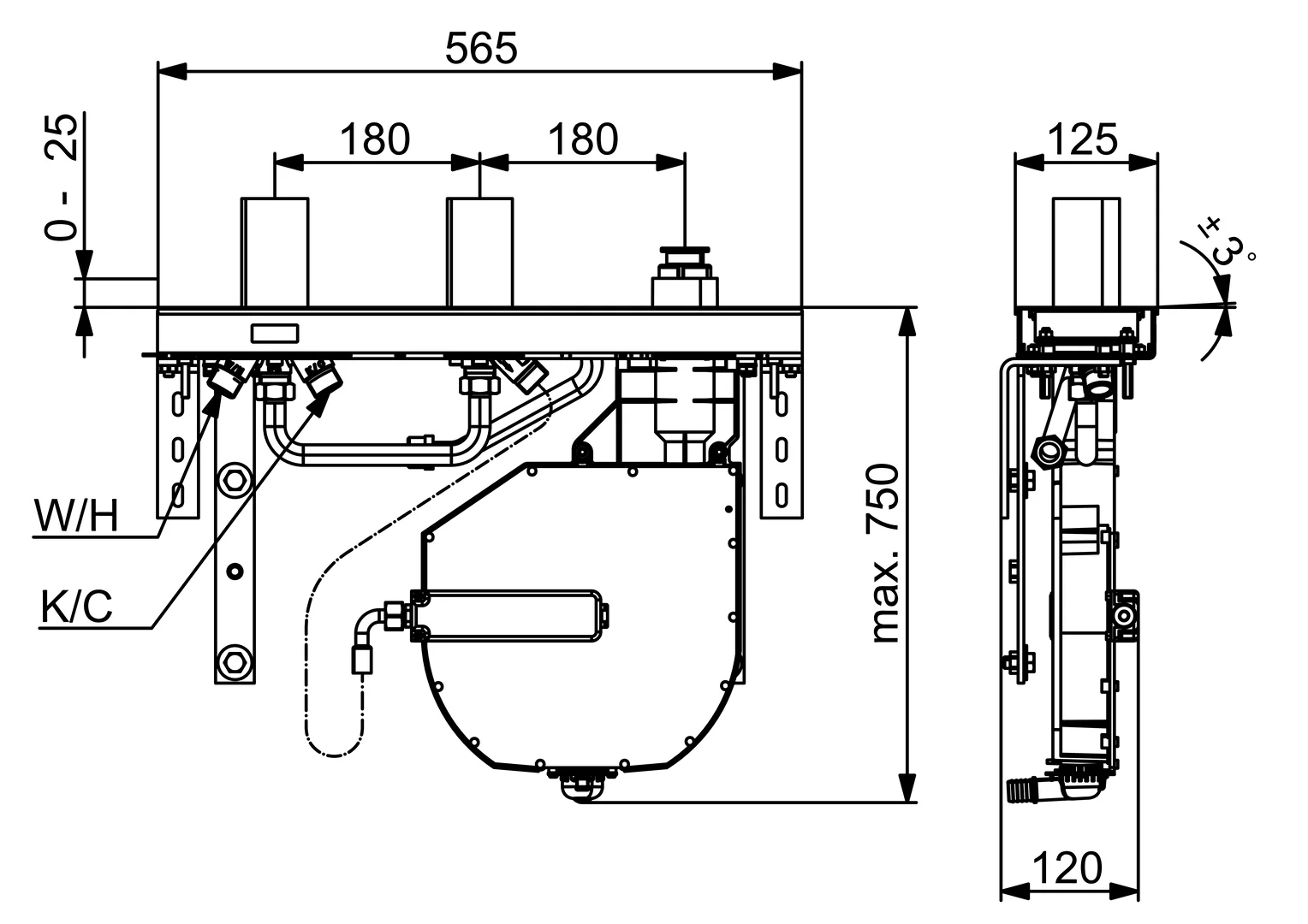 HansaCOMPACT UP-Rohbauset Bade- und Brausearmatur Wannenarmatur Chrom DN20 HansaCOMPACT UP-Rohbauset Bade- und Brausearmatur Wannenarmatur Chrom DN20