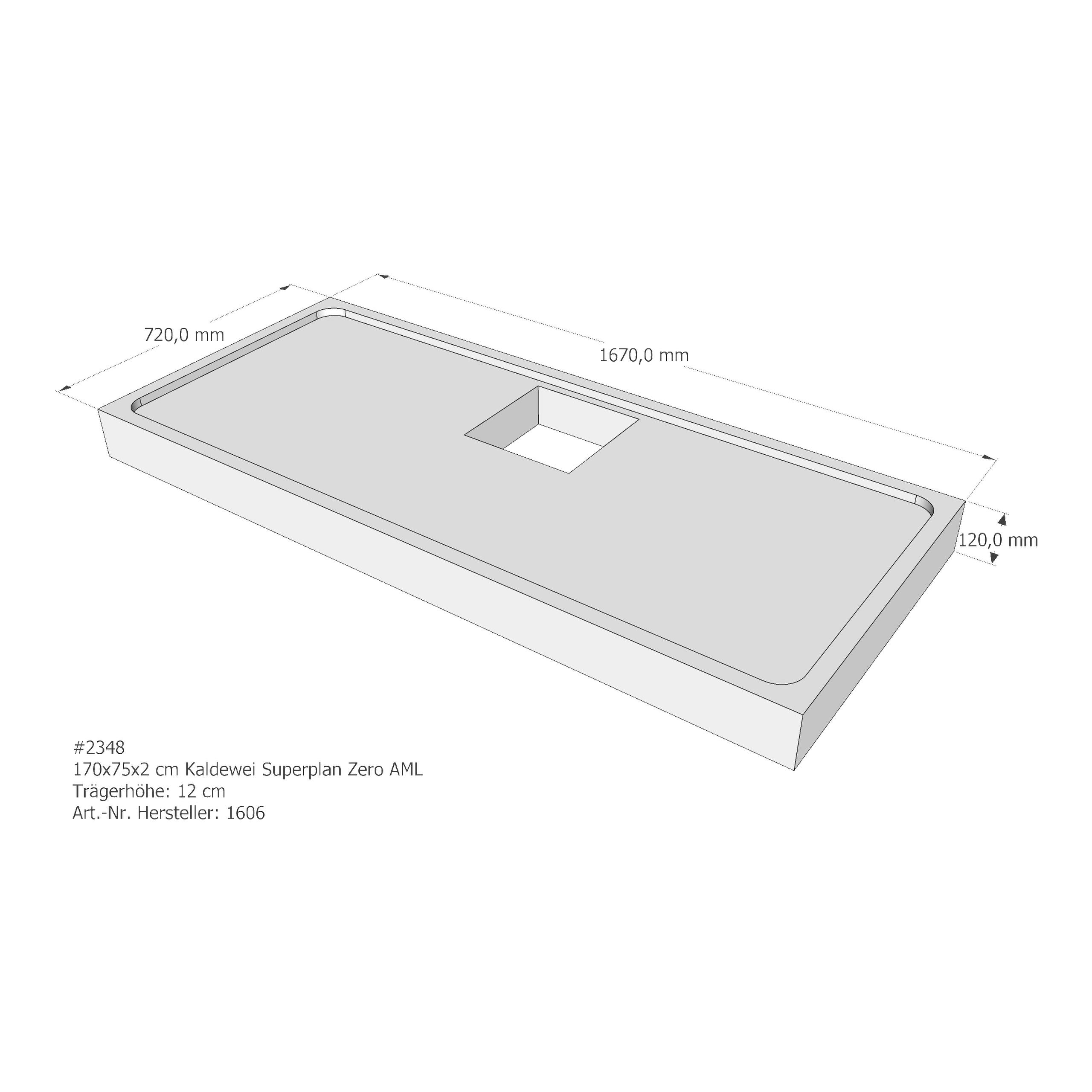 Duschwannenträger für Kaldewei Superplan Zero 170 × 75 × 2 cm